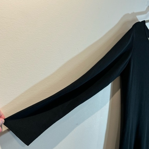 PERUVIAN CONNECTION Sz L 100% Pima Cotton Scoop Neck Long Sleeve Midi Dress - Picture 5 of 9